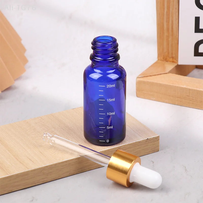 Blue Glass Dropper Bottles 5ml–100ml | Refillable Essential Oil