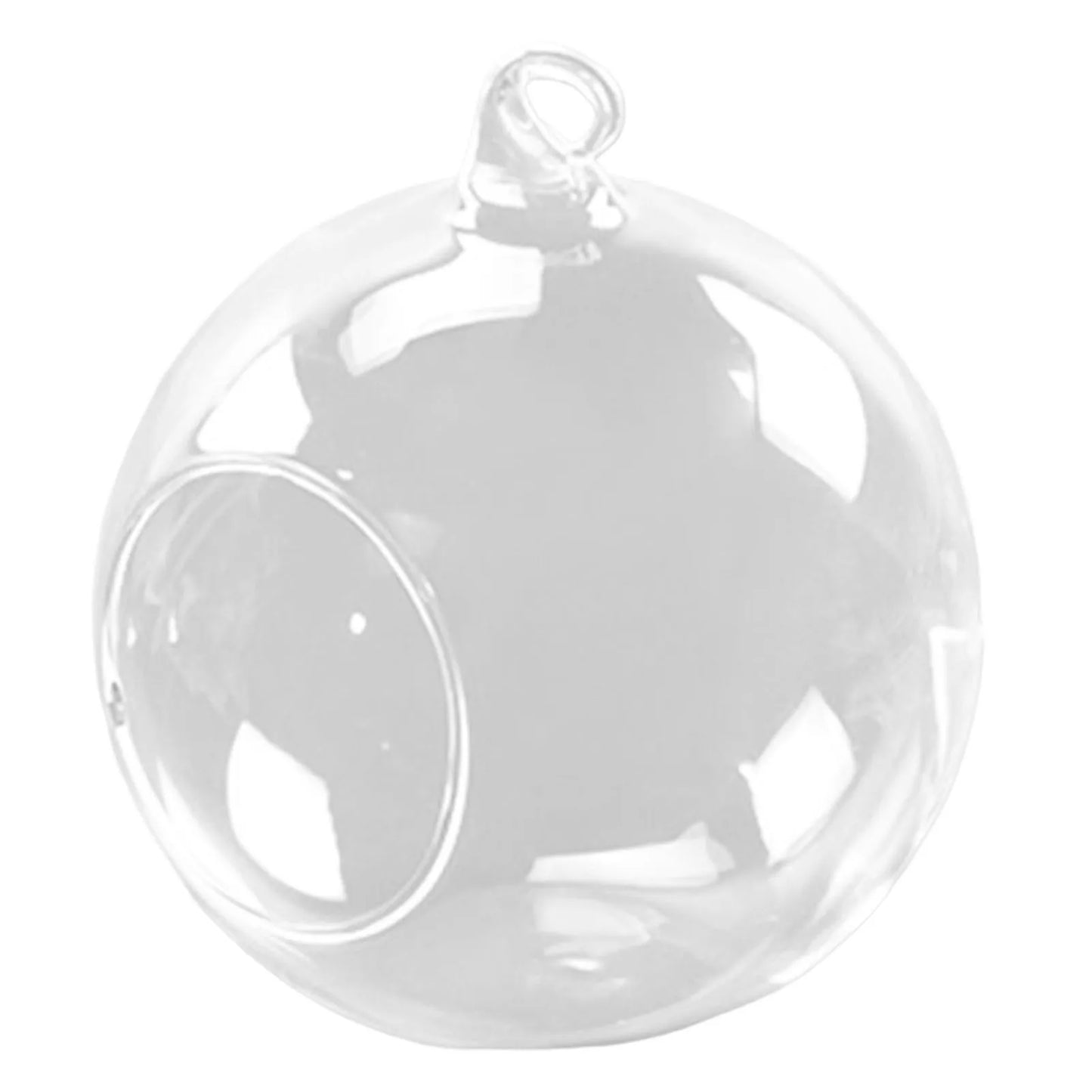 Fillable Bauble Clear Glass Ball Microlandscape Container Open Mouth Plant Pot for Decorating Window or Balcony Peaceful Pleasures Health and Wellness 6 Cm
