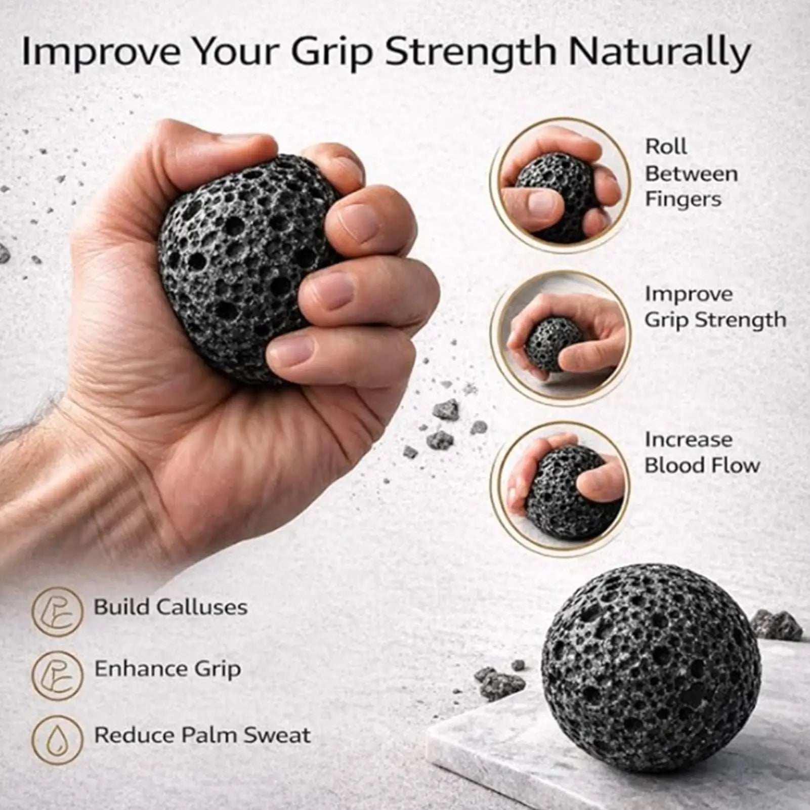 Moon Grip Ball Portable Climbing Training Tool Non-Slip Anti-Sweat Rock Grip for Indoor Outdoor Finger Strength, Backpack Travel Peaceful Pleasures Health and Wellness