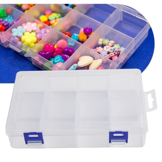 Adjustable 8 Grids Compartment Plastic Jewelry Storage Box Screw Peaceful Pleasures Health and Wellness