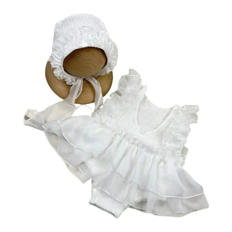 Newborn Photography Dress & Hat Set | Baby Girl 0–1 Month
