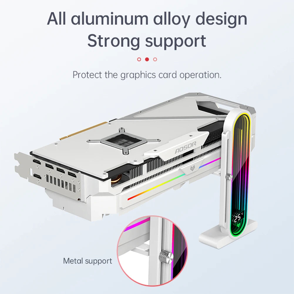 Graphics Card GPU Brace 5V 3Pin ARGB Adjustable Video Card Bracket Stand GPU Support Bracket GPU Water Cooling Kit Support Stand Peaceful Pleasures Health and Wellness