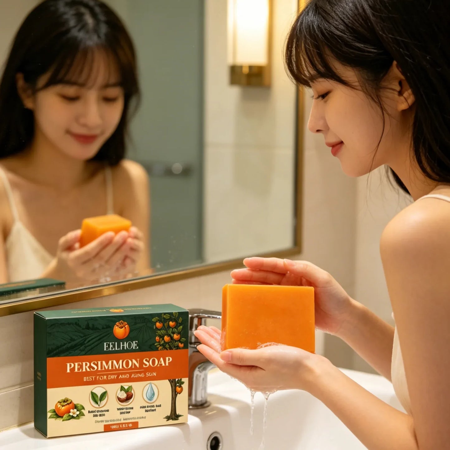 EELHOE Persimmon Soap Bar – Exfoliating, Deodorant & Moisturizing