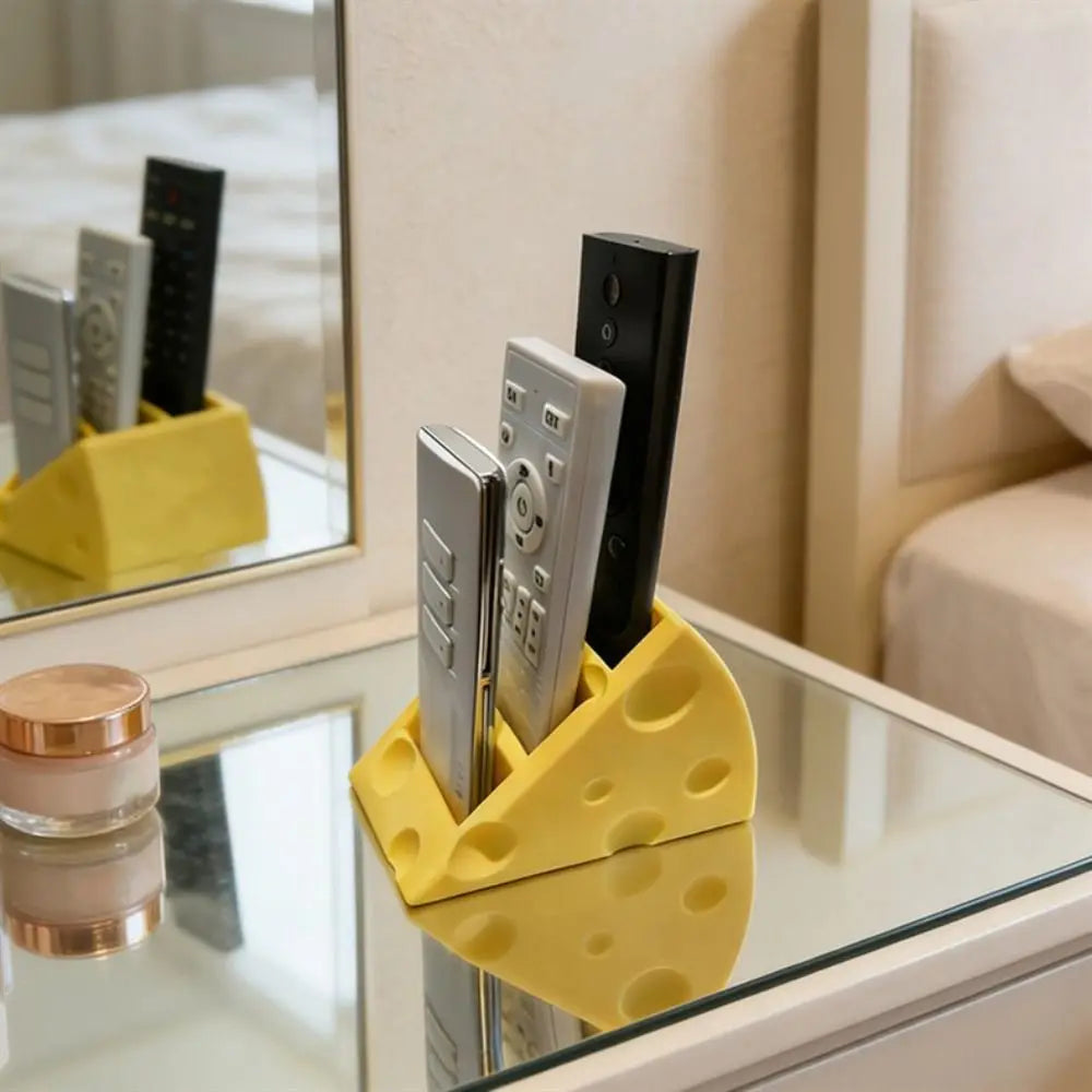 Cute Cheese 3-Grid Desktop Storage Box | Remote & Brush Holder