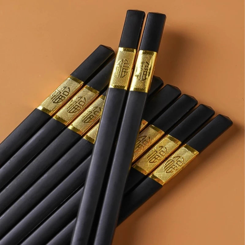 10 Pairs Japanese Chopsticks High Temperature for Sushi Sticks Reusable Alloy Korean Chopsticks Set Healthy Kitchen Tableware Peaceful Pleasures Health and Wellness
