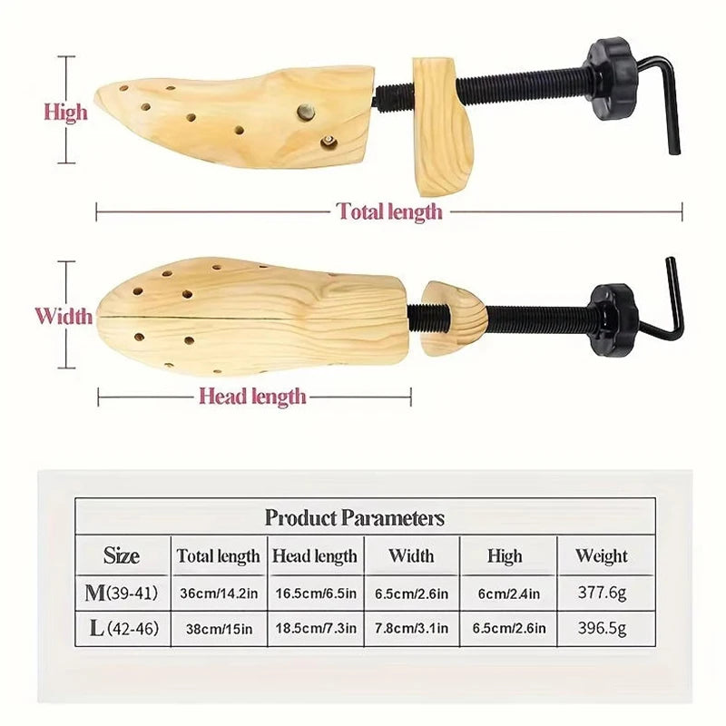 Wood Shoe Stretcher Adjustable for Men & Women – Expands Length & Width (1-2 Pcs)