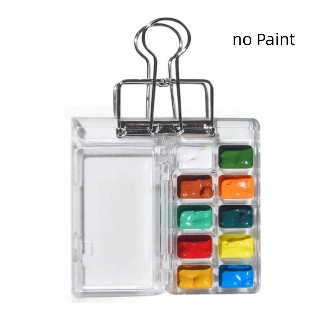 10/21 Grid Watercolor Paint Palette Foldable Mini Paint Pigment Box Waterproof Portable Travel Painting Tray Travel Peaceful Pleasures Health and Wellness 10 Grid