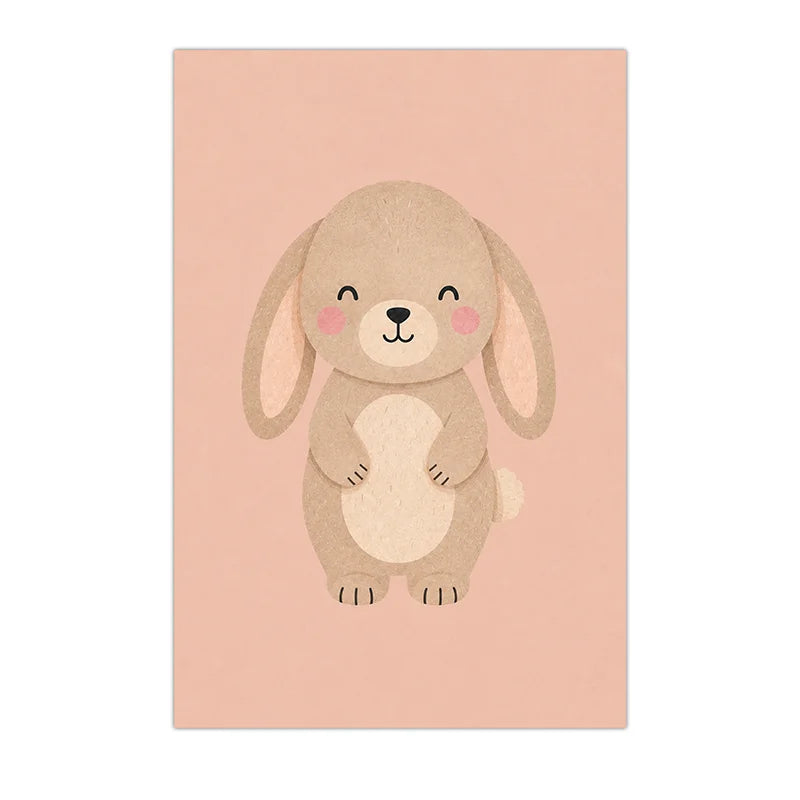Nursery Animal Wall Art Cute Wildlife Canvas Painting Nordic Poster Print For Kids Bedroom Wall Decor Peaceful Pleasures Health and Wellness
