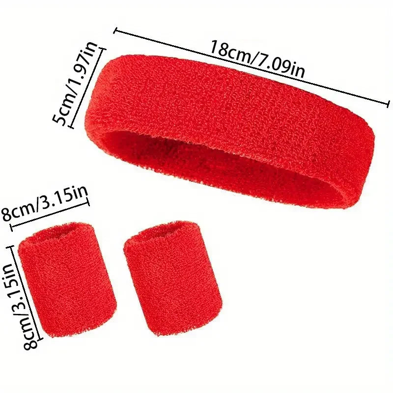 A Set Of Wristband Headband Headband Set For Sports,Sweat Absorbing,Basketball,Headband And Wrist Protection Peaceful Pleasures Health and Wellness