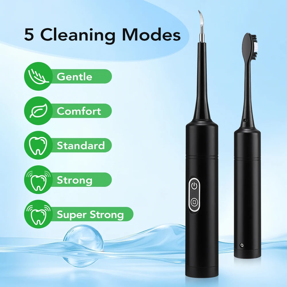 Electric Dental Scaler with Teeth Brush Head Calculus Tartar Remover Vibration Teeth Plaque Cleaner Oral Care Improve Odor Peaceful Pleasures Health and Wellness