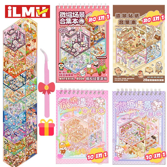 20-in-1 3D Cartoon Sticker Scene Book | DIY Creative Gift for Kids Kids Sticker Book Peaceful Pleasures Health and Wellness