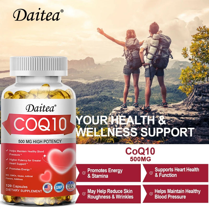 Coenzyme Q10 Capsules,High Concentration Vegetarian, Supports Blood Circulation, Stress Health and Physical Energy, Antioxidant Peaceful Pleasures Health and Wellness