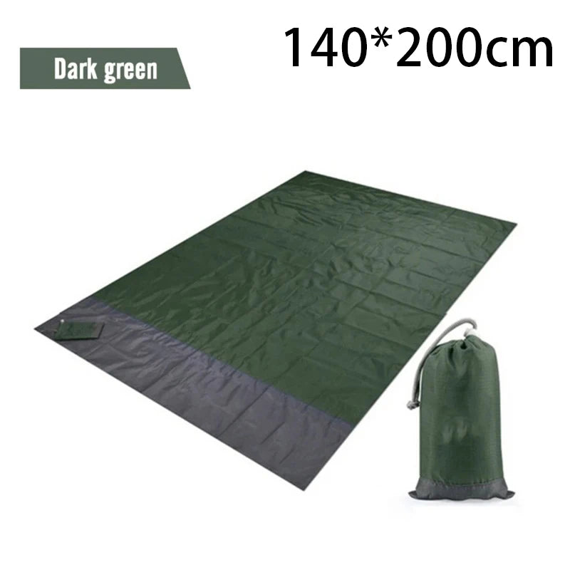 Waterproof Picnic Mat Outdoor Beach Mat Folding Portable Camping Mat Gingham Moisture Proof Lightweight Blanket with Pocket Peaceful Pleasures Health and Wellness Dark green 14x20dm