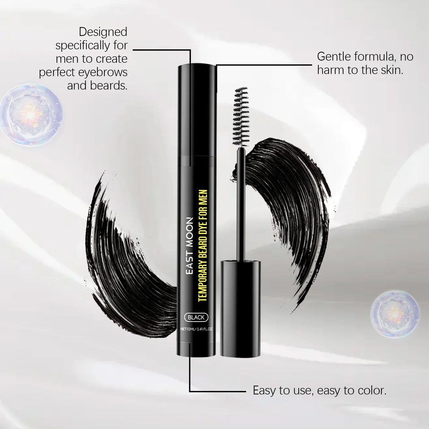 East Moon Men's Beard Dye – Long-Lasting, Gentle Color Formula