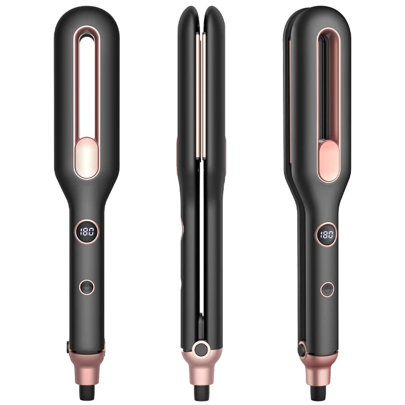 Professional women's ceramic hair straightening device with LED display, multi-temperature adjustment and safety features Peaceful Pleasures Health and Wellness