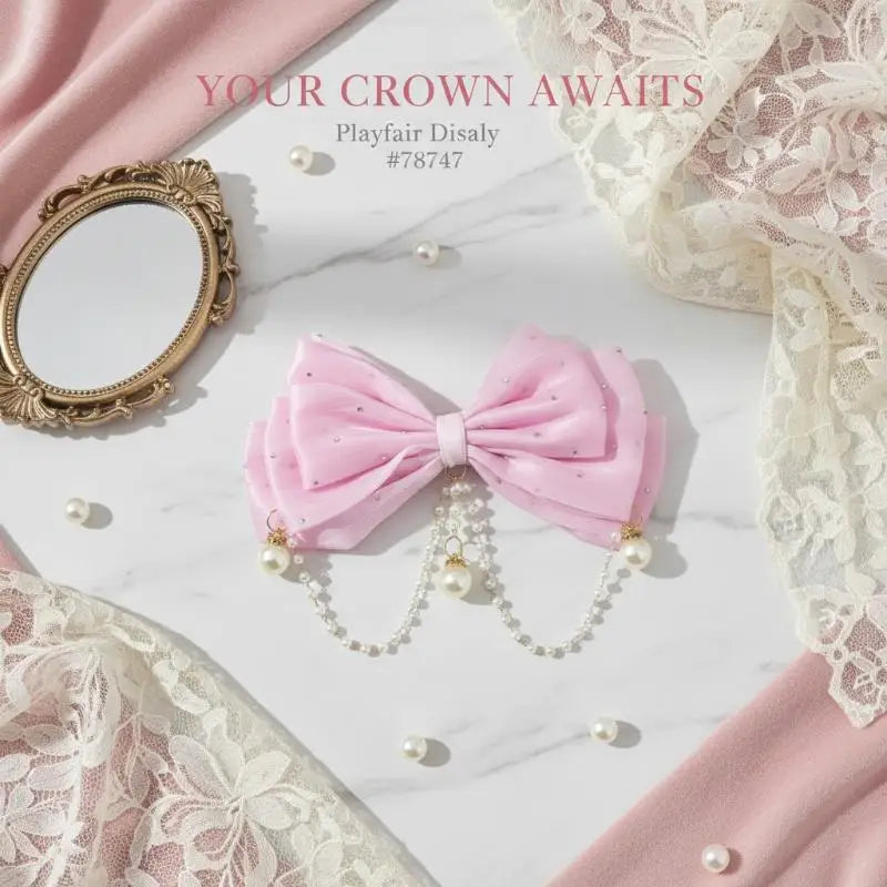 Rhinestone Bow Hair Clip for Girls – Princess Party Accessory
