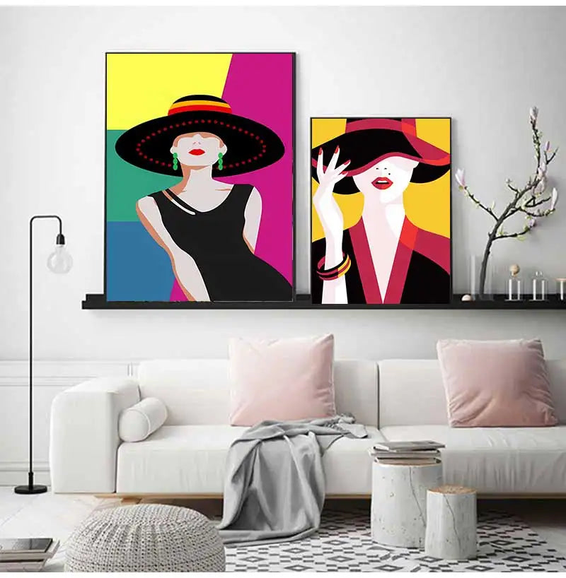 Modern Fashion Figure Canvas Wall Art | Makeup POP Poster