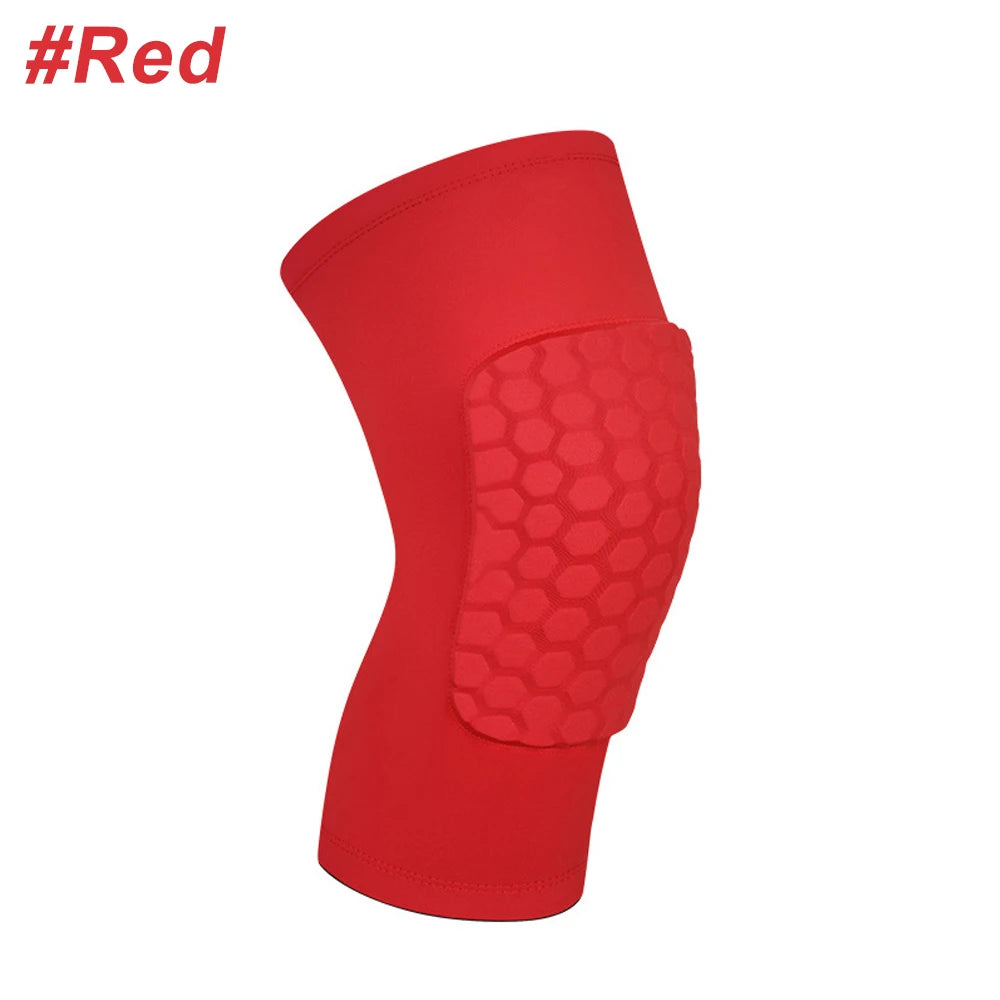 Honeycomb Knee Pad Compression Sleeve for Basketball & Sports Knee Compression Sleeve Peaceful Pleasures Health and Wellness Red XS（old）