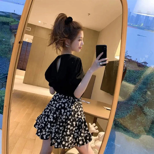Satin Floral Mini Skirt | Kawaii Harajuku Streetwear Women Floral Mini Skirt Peaceful Pleasures Health and Wellness