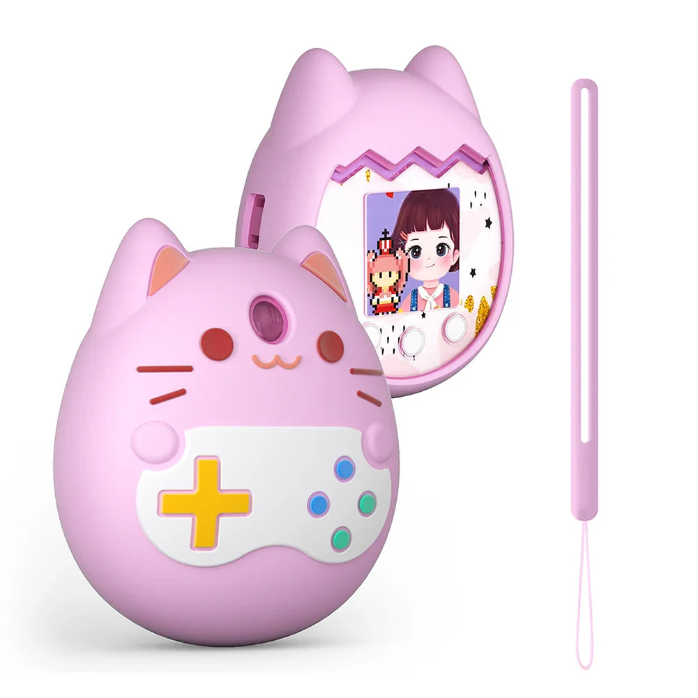 Silicone Case for Tamagotchi Pix – Cat Design & Hand Strap