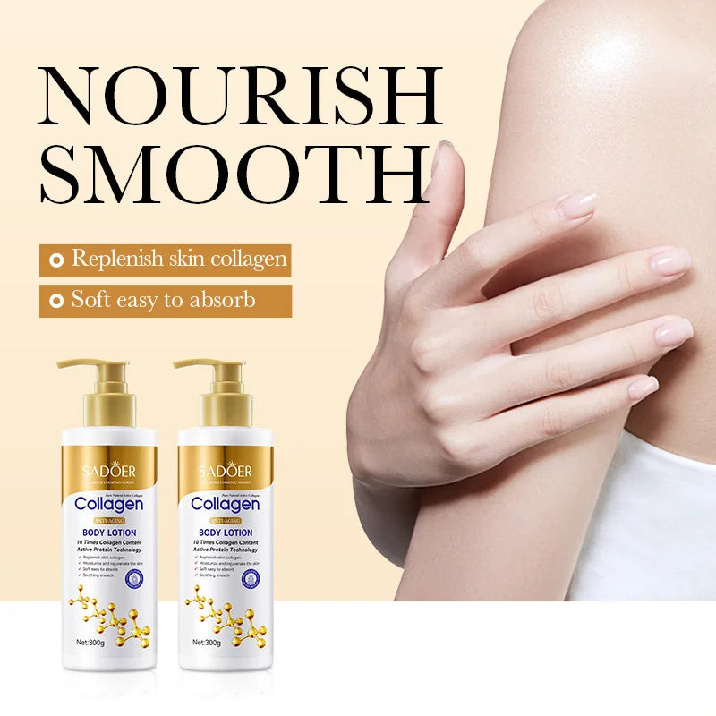 Collagen Body Lotion for Firming & Hydration - Intense Moisturizer Anti-Aging Skin for Dry, Sagging Skin, Nourishment 300g/pc Peaceful Pleasures Health and Wellness