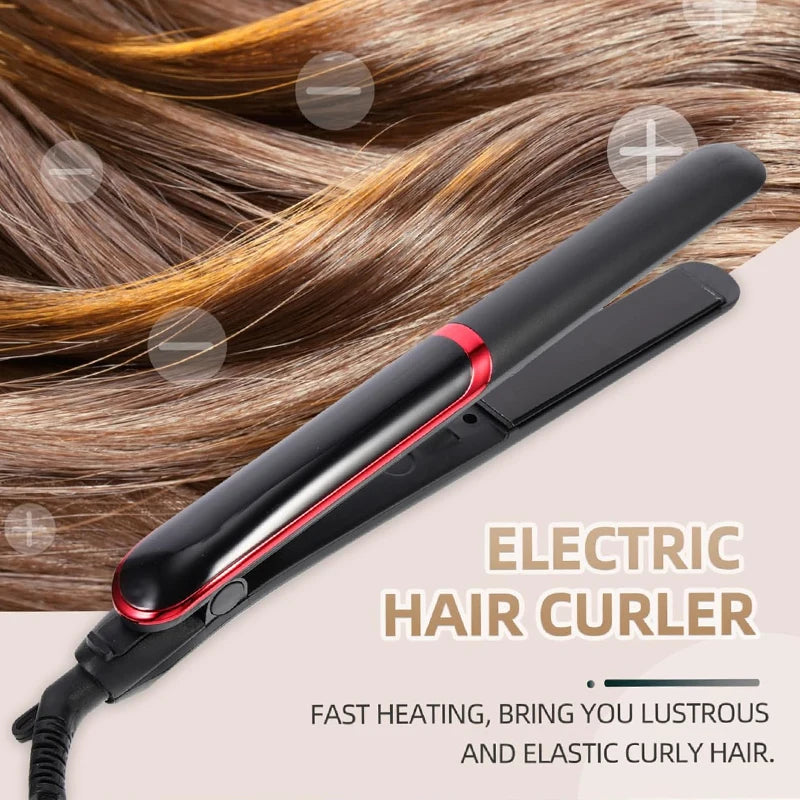 4-Speed Intelligent Adjustment Home Electric Hair Straightening Iron Lcd Dual-Use Non-Injury Straight Curling Features Peaceful Pleasures Health and Wellness