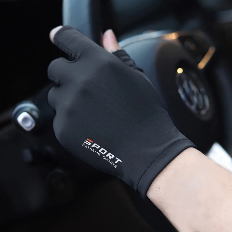New One size Spring summer 1 Pair Anti-UV Men Women Fishing Gloves Sunscreen Antiskid Breathable Cycling Sport Gloves Fishing Peaceful Pleasures Health and Wellness