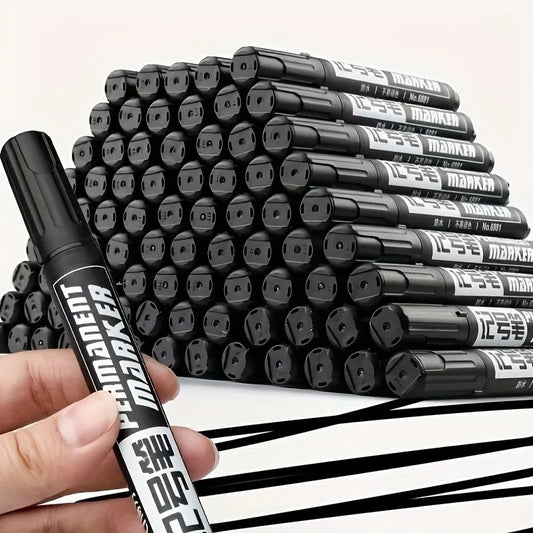 10-Pack Permanent Markers | Waterproof Bold Black Ink Set Permanent Marker Set Peaceful Pleasures Health and Wellness
