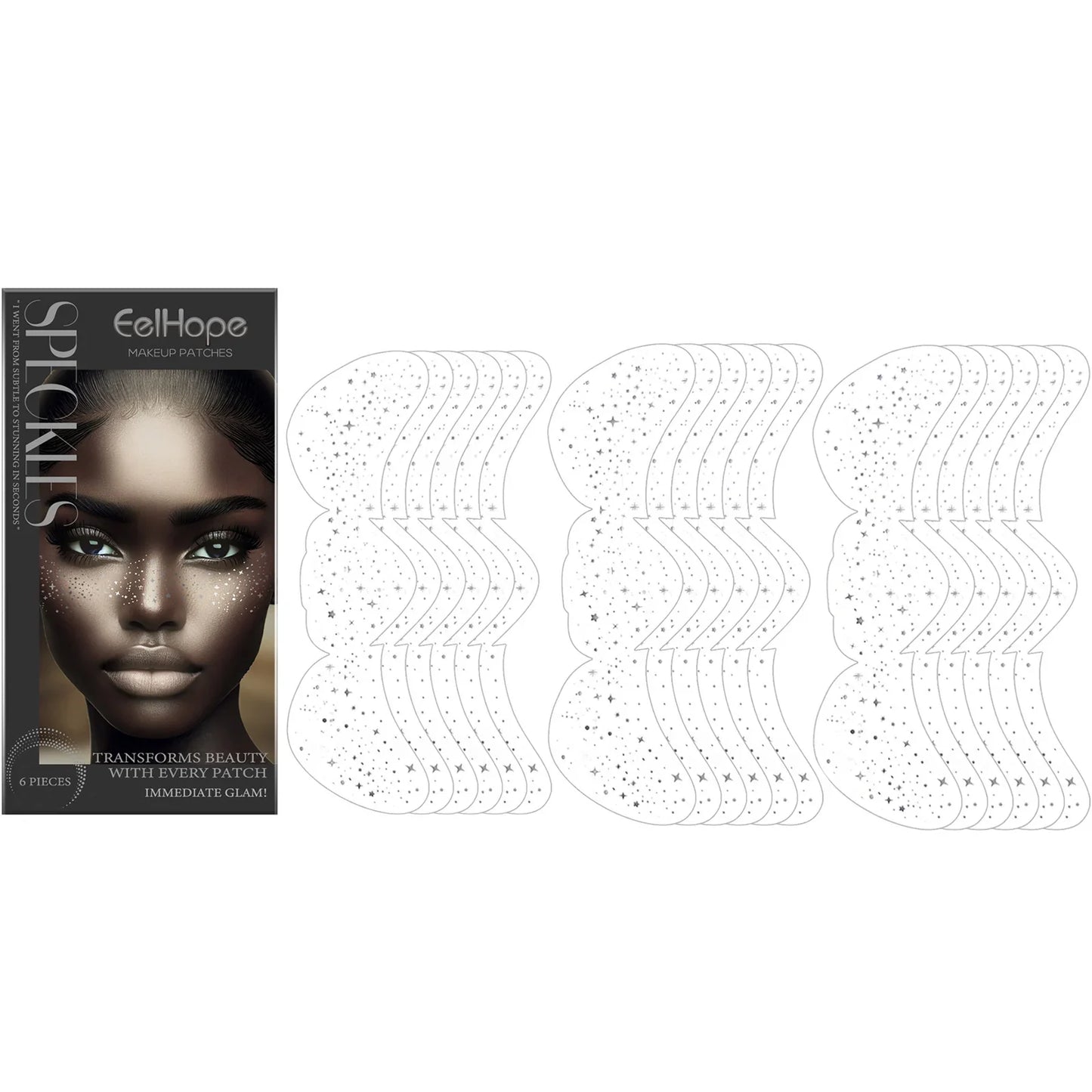 Glitter Freckle Temporary Tattoo Stickers – Metallic Star Face