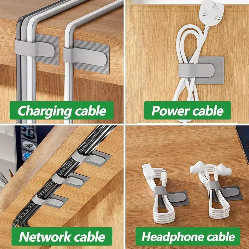 Reusable Cable Ties & Self-Adhesive Cord Organizer Straps