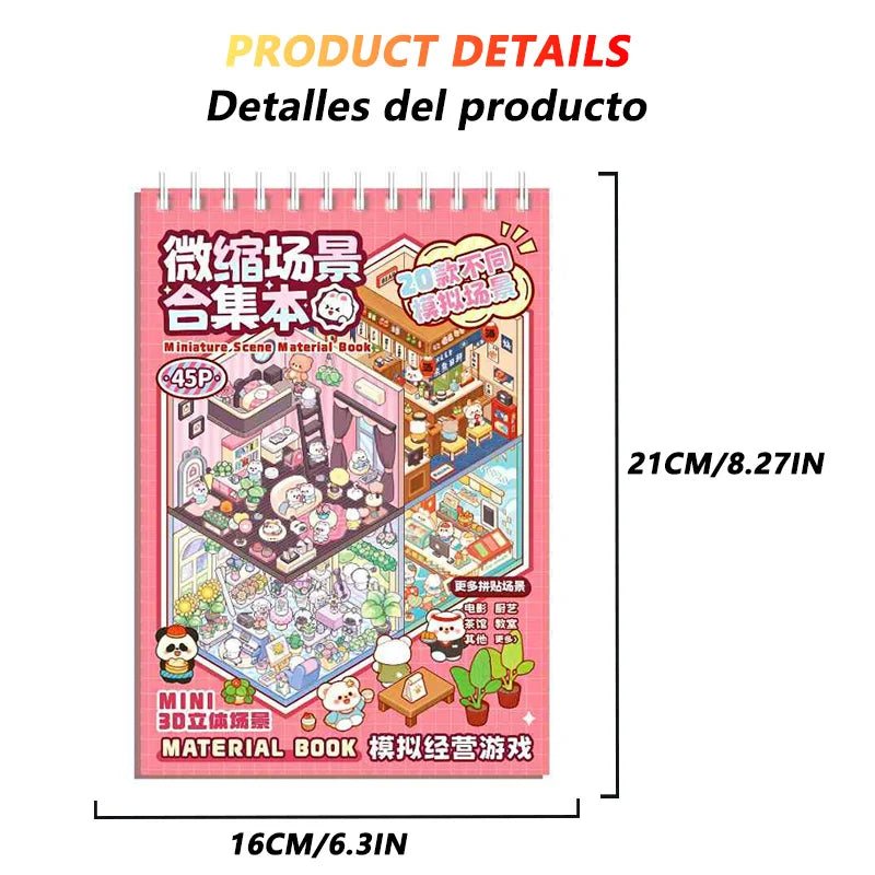 20-in-1 3D Cartoon Sticker Scene Book | DIY Creative Gift for Kids