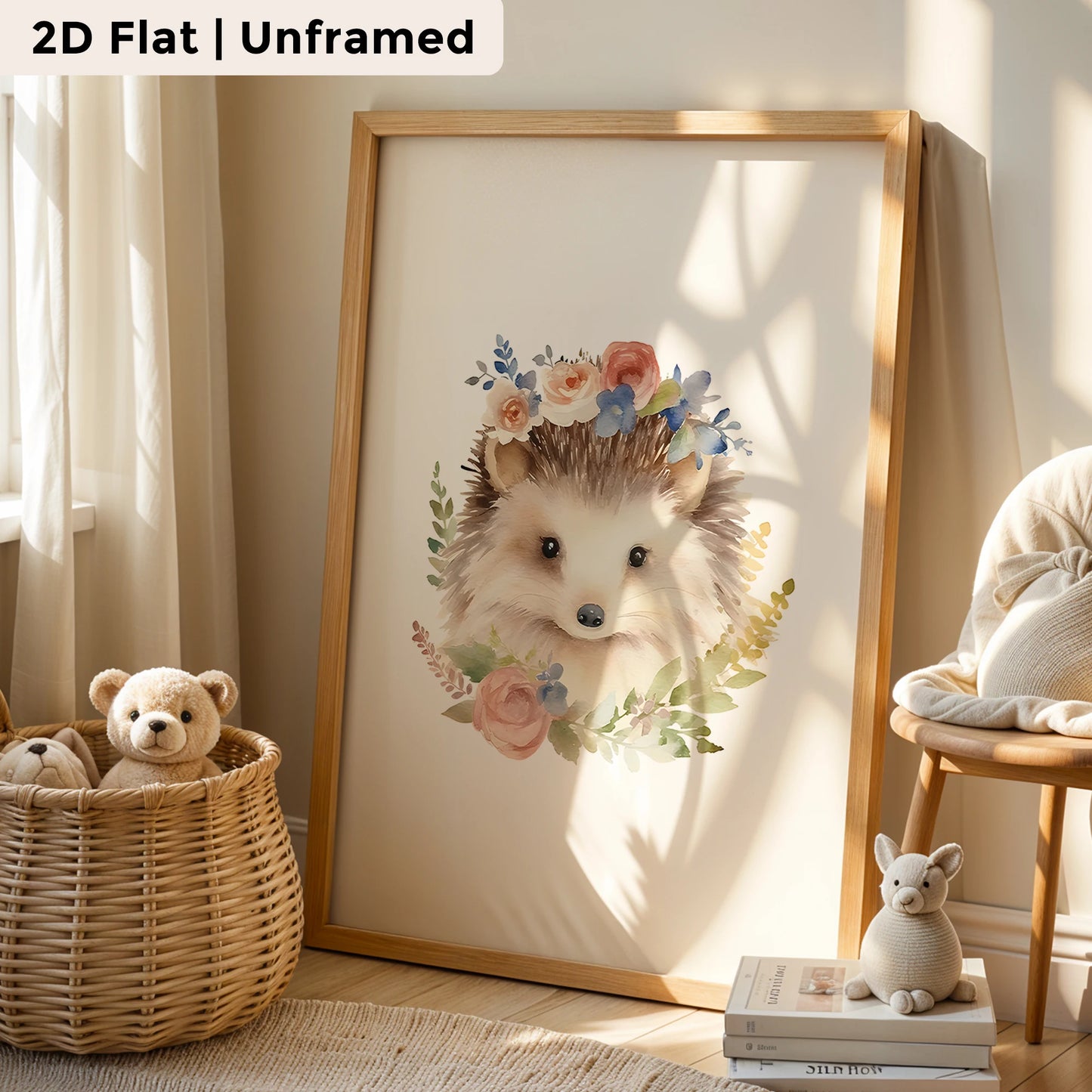 3-Piece Cartoon Rabbit Hedgehog Canvas Wall Art | Kids Room Decor