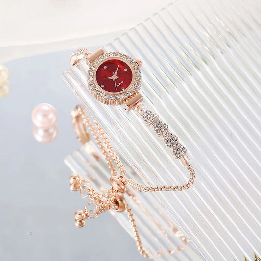 Women's Diamond Watches Bracelet Round Dial Chain Link Bracelet Analog Bangle Wrist Watch eting and Dating Office Peaceful Pleasures Health and Wellness