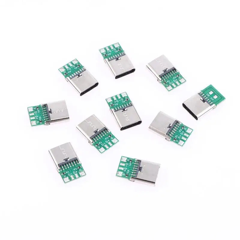 New 5/10Pcs 16Pin Usb Electric Terminals Welding DIY Data Cable Support PCB Board Type C Female Connectors Jack Peaceful Pleasures Health and Wellness