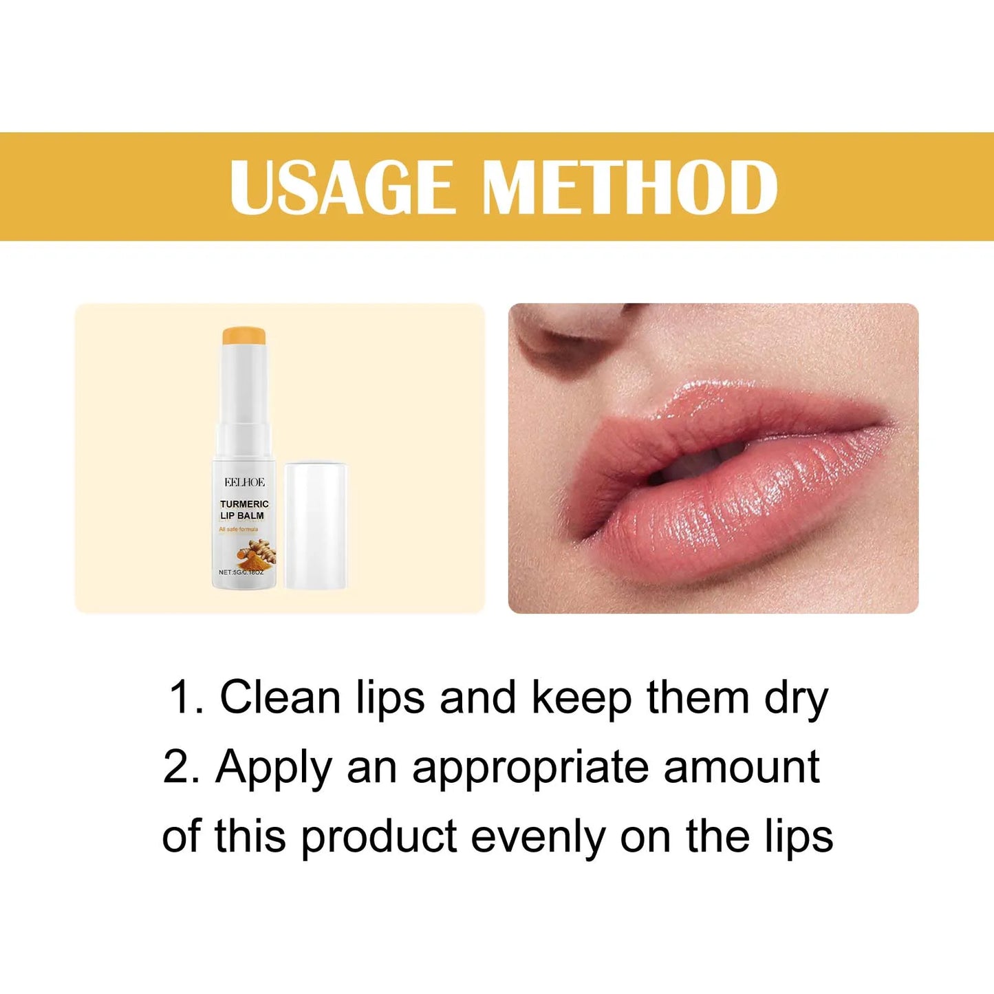 Eelhoe Turmeric Lip Balm – Darkness Removal & Moisturizing
