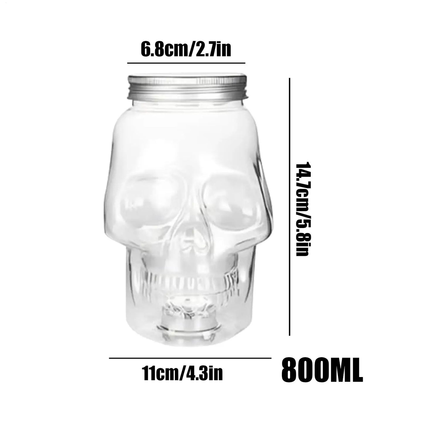 Skull Jars With Lid 500ml & 800ml | Gothic Spooky Storage Jars