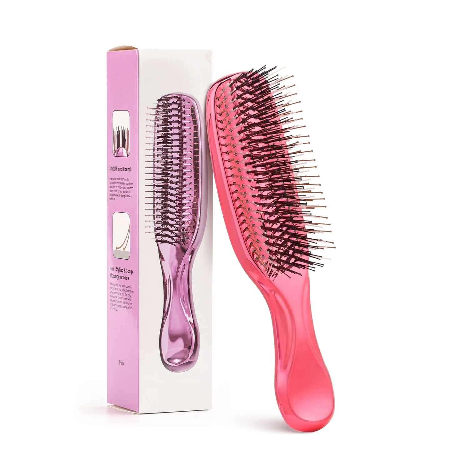 Comb Hair, Meridian Massage, Scalp Cleaning and Care, Dry and Wet Dual-use Portable Hair Comb Barber Accessories Peaceful Pleasures Health and Wellness Red - A