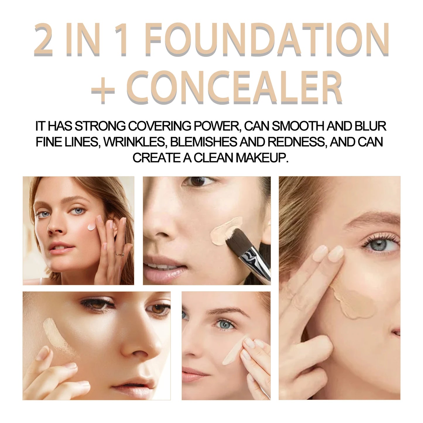 Double Head Concealer Covering Skin Blemishes Invisible Pores Brighten Contours Oil Control Moisturize Long Lasting Concealer Peaceful Pleasures Health and Wellness