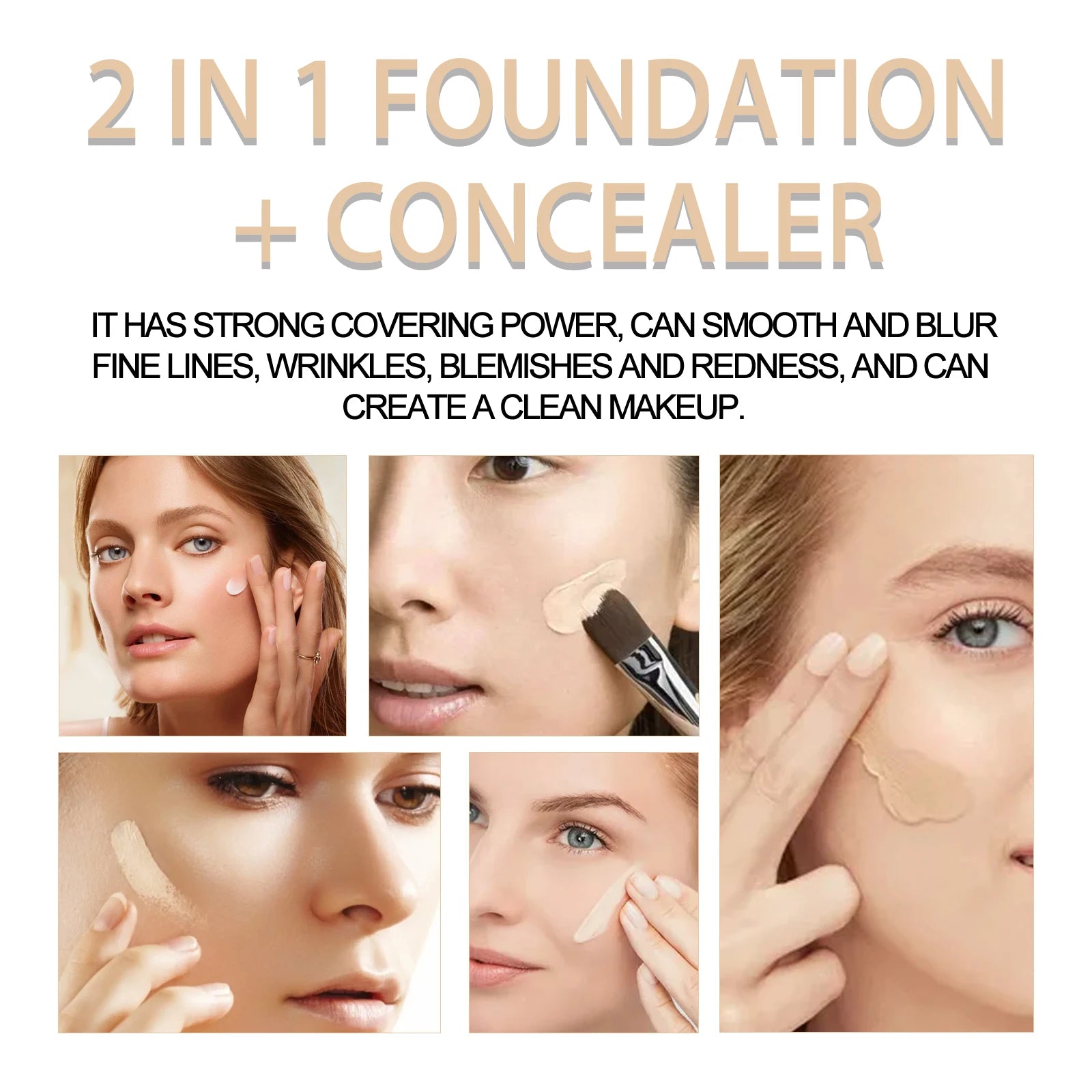 Double Head Concealer Covering Skin Blemishes Invisible Pores Brighten Contours Oil Control Moisturize Long Lasting Concealer Peaceful Pleasures Health and Wellness