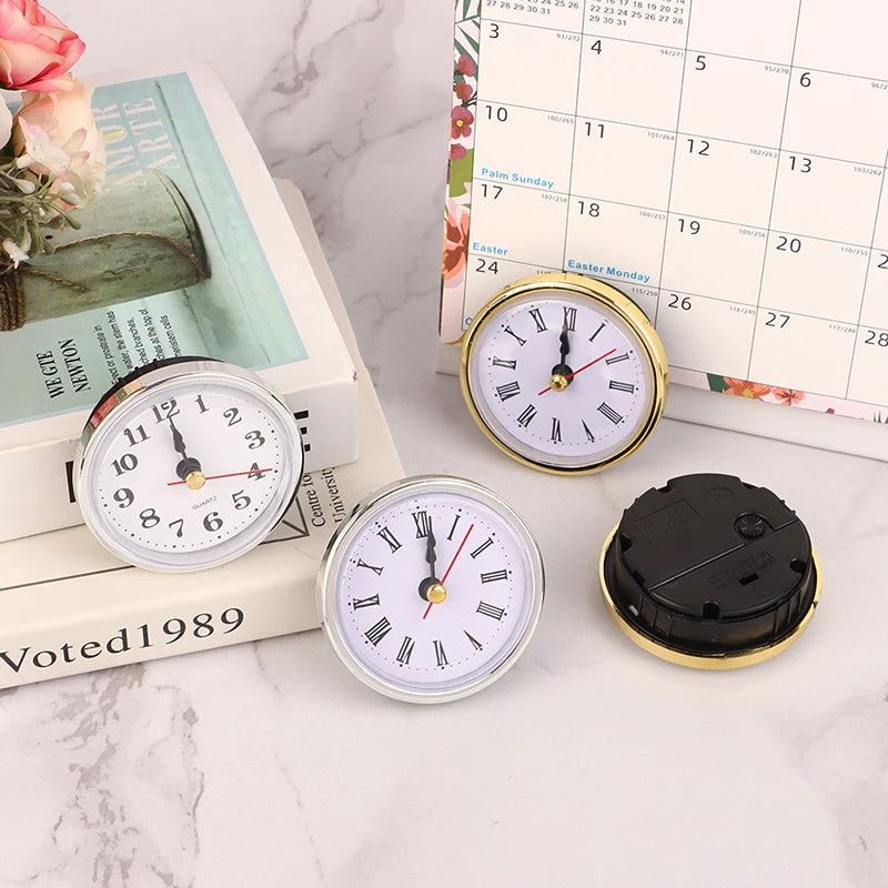 Roman Number / Arabic Number Clock Round Clock Craft Quartz Movement 2-1/2" (65mm) Round Clocks Head Insert Repair Part Peaceful Pleasures Health and Wellness