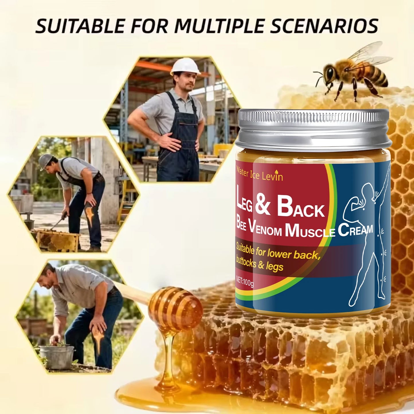 Bee Venom Body Cream – Moisturizing Legs & Back Formula