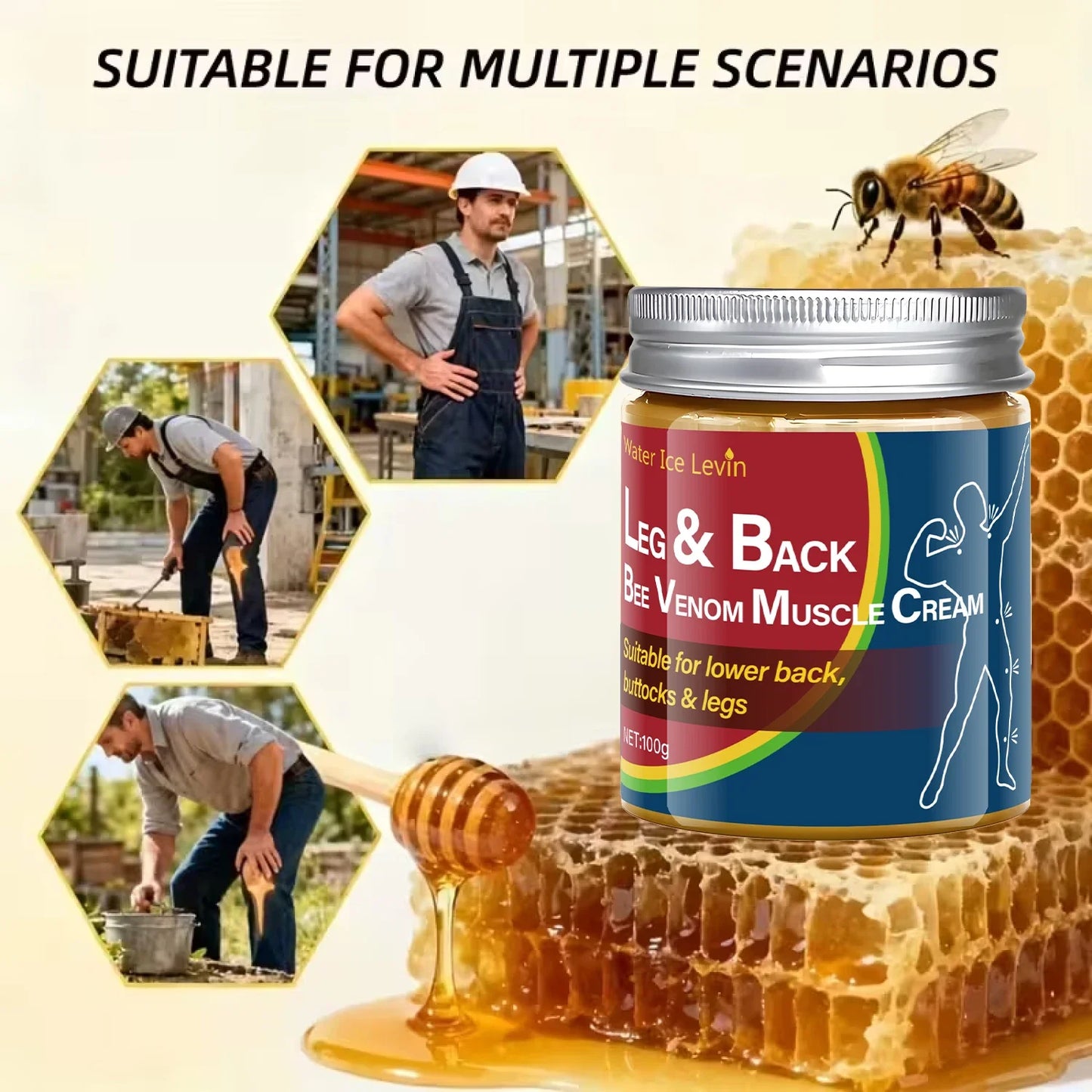 Bee Venom Muscle Cream – Lower Back, Buttocks & Legs