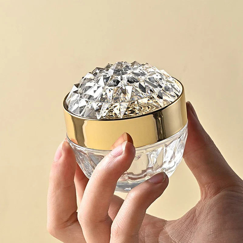 Luxury Diamond 50g Glass & Acrylic Cosmetic Jar with Lid