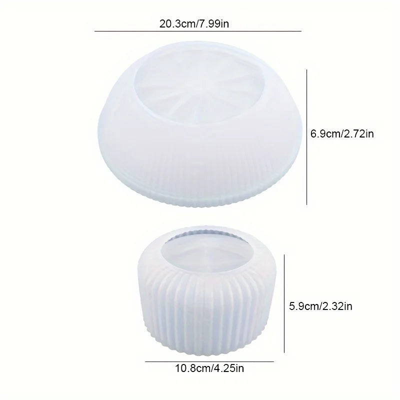 Silicone Round Stripe Mold – Concrete, Cement & Candle Bowl