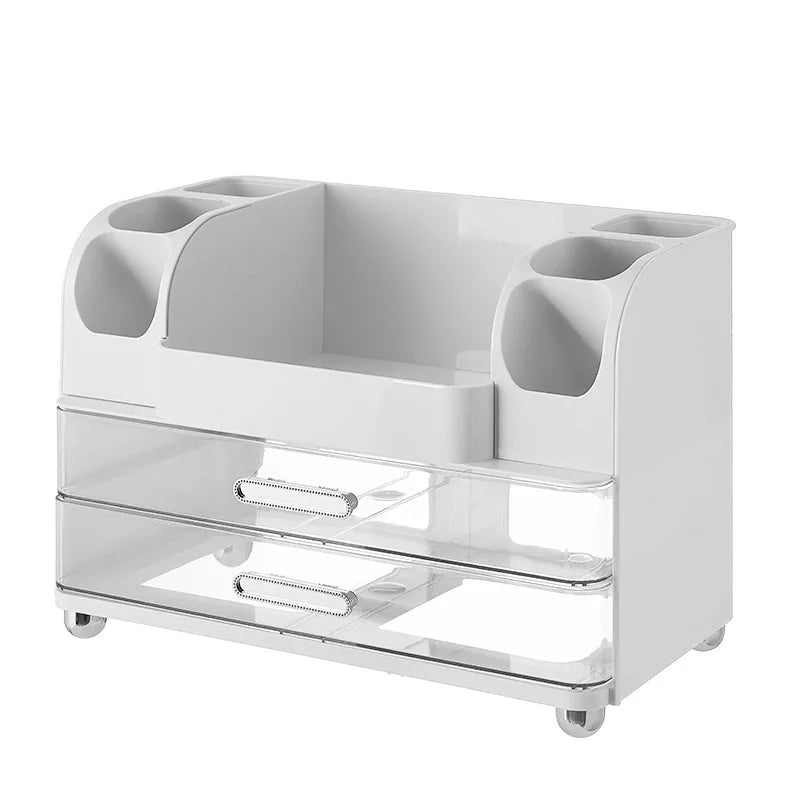 Vanity Cosmetic Organizer Large Capacity Desktop Makeup Storage Box Dustproof Drawers Multi-Functional Skincare Display Case Peaceful Pleasures Health and Wellness