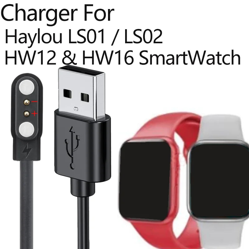 2 Pin Magnetic USB Charger For HW12 & HW16/ Haylou LS01/ LS02 Smartwatch Charging Cable Peaceful Pleasures Health and Wellness