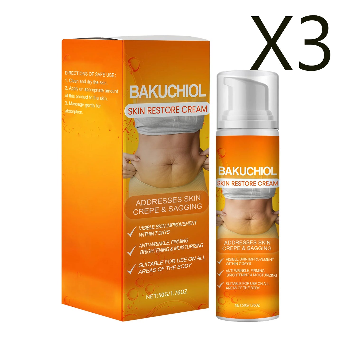 Hyaluronic Acid Skin Firming Care Cream Promotes Skin Regeneration Improve Sagging Skin Long-Lasting Moisturizing Body Lotion Peaceful Pleasures Health and Wellness 3x50g 50g