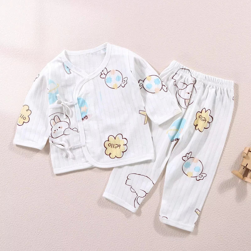 Baby Cotton Pajama Set | Autumn Winter Two-Piece Unisex PJs