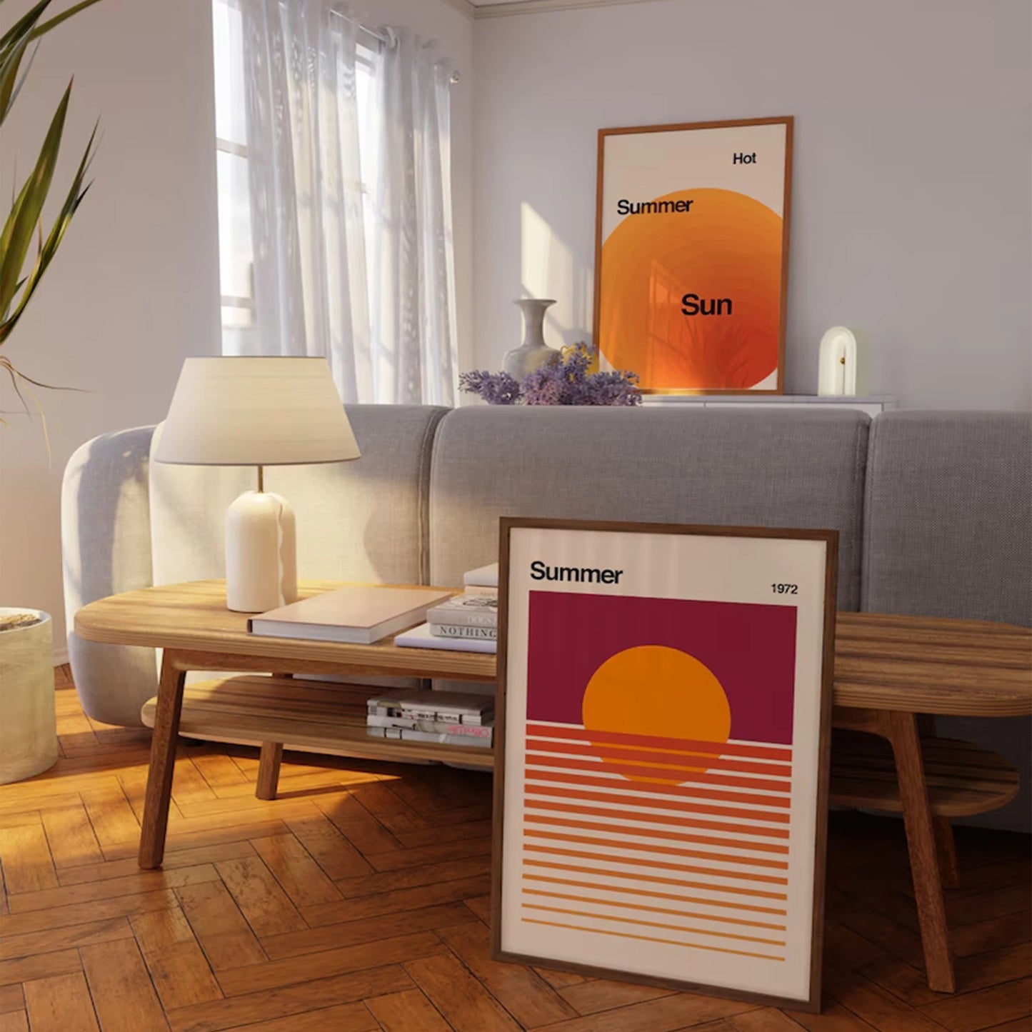 Modern Bauhaus Summer Canvas Wall Art Print | Home Decor