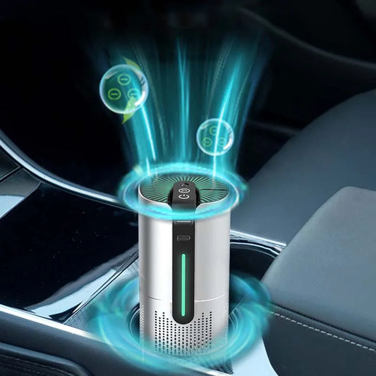 Portable Desk Negative Anion Ultraviolet Filter UVC Light Ionizer Generator Cleaner Car Air Purifier for Office Home Peaceful Pleasures Health and Wellness